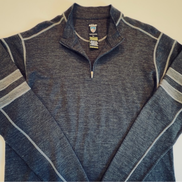 Kuhl Team Merino 1/4 Zip Pullover Mens XL Gray 100% Aeroknit Merino Wool NWOT - Picture 4 of 14